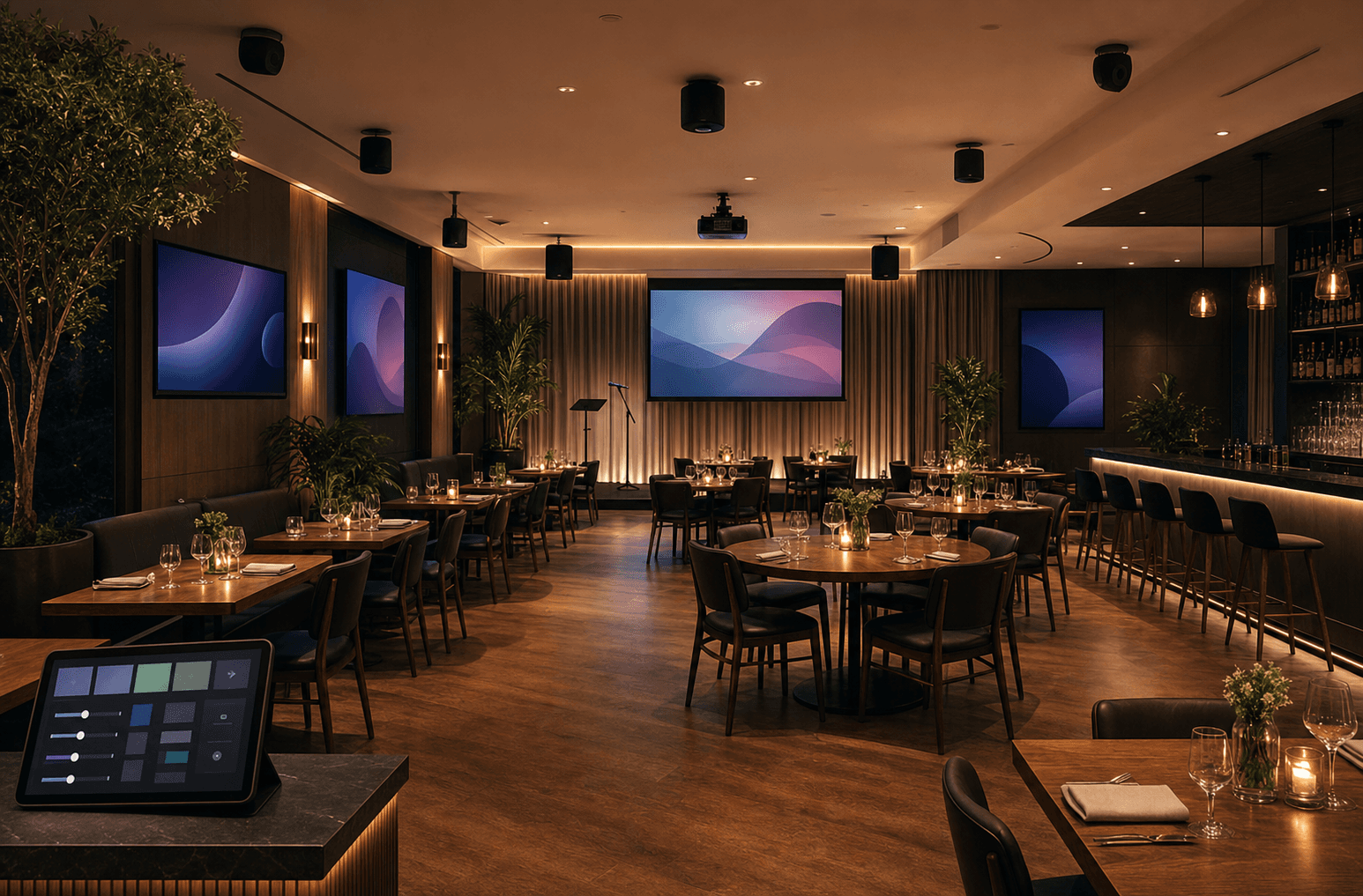Restaurant hall as a complete multimedia system